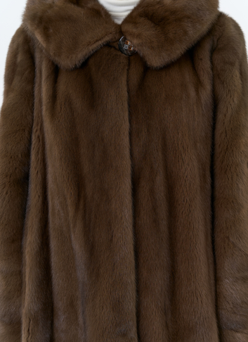 Шуба из меха норки с капюшоном