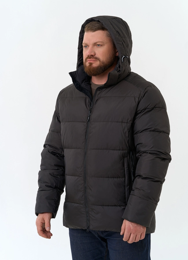 Мужской пуховик с капюшоном  модель № 34070 универмаг малина фото