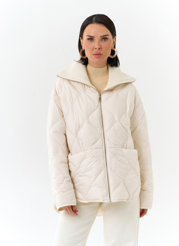 Женская двухсторонняя куртка с высоким воротником