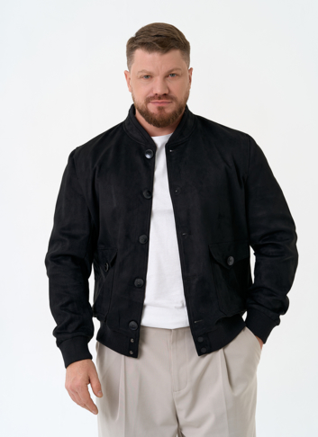 Мужская куртка бомбер из эко замши