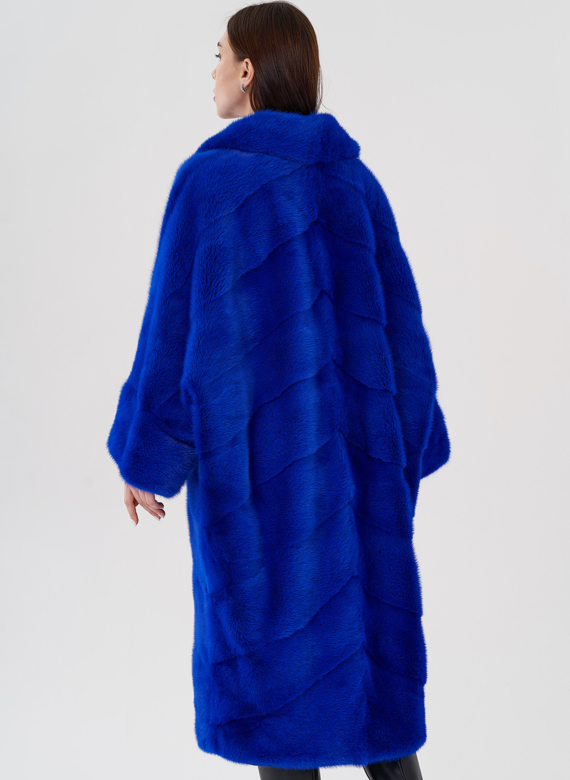 Норковая шуба с английским воротником 