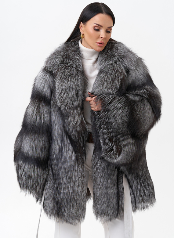 Шуба из чернобурой лисы
