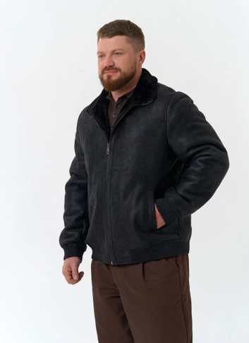 Мужская дубленка из эко замши фото