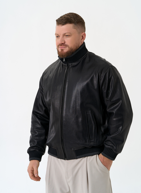 Мужская куртка бомбер из натуральной кожи