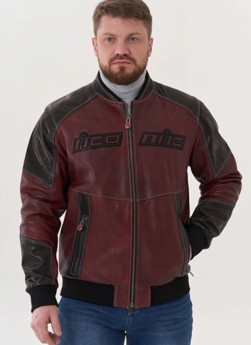 Мужская куртка мото из натуральной кожи