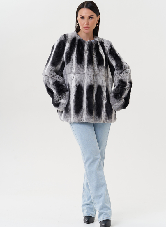 Женская шуба из меха кролика