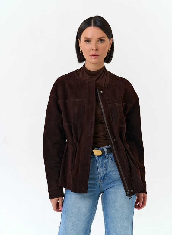 Жакет из натуральной замши фото