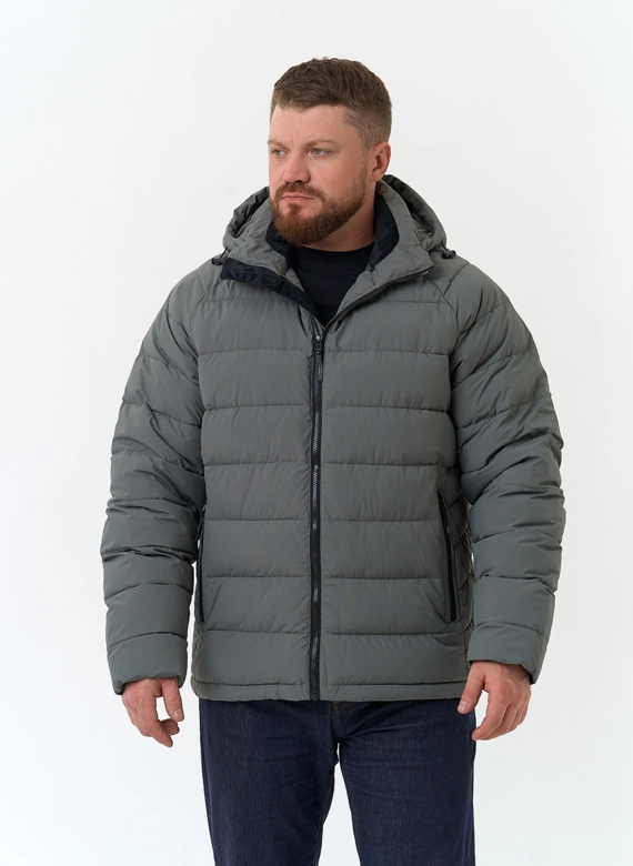 Мужской пуховик с капюшоном  фото