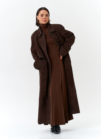 Женский плащ из натуральной замши