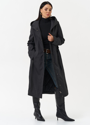 Пальто женское утепленное с эффектом жатой ткани