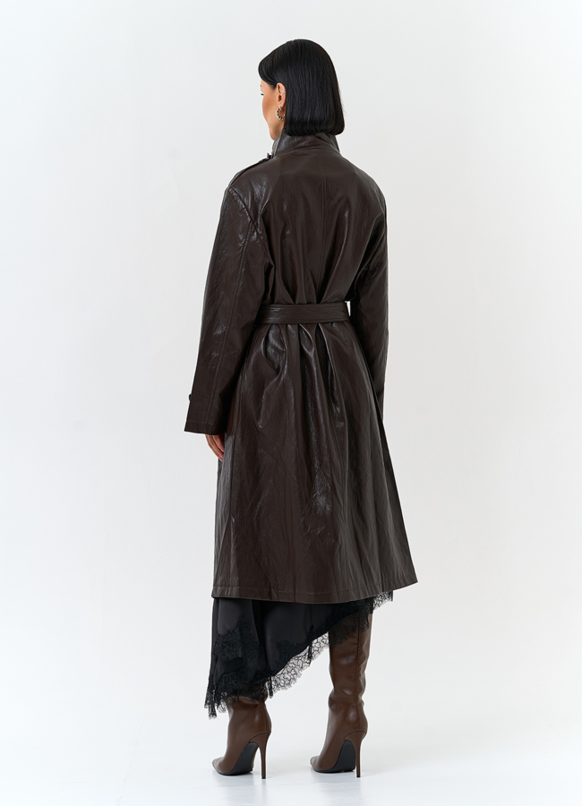 Женский плащ из эко кожи модель № 32849 в рассрочку