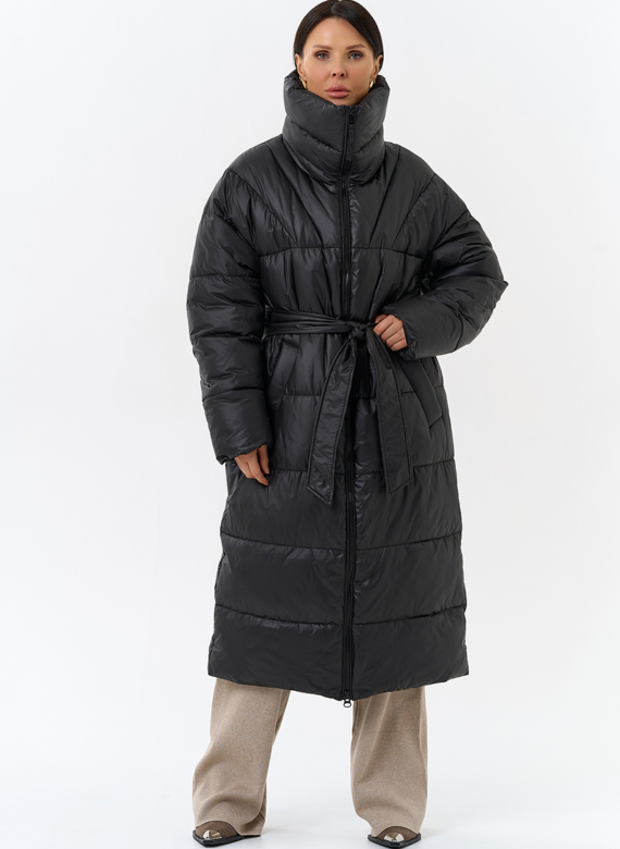 Женский пуховик с воротником стойкой