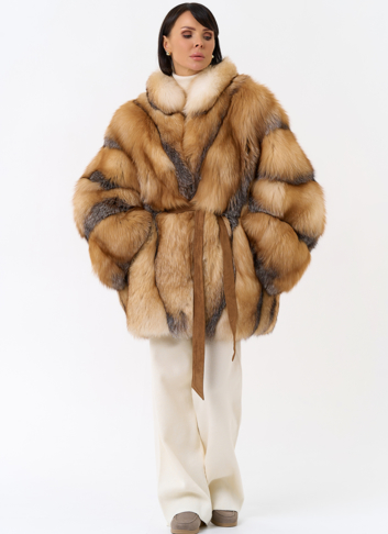 Шуба из лисы свободного кроя