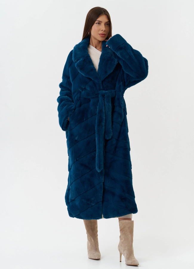фото Длинная шуба из эко меха модель № 27718