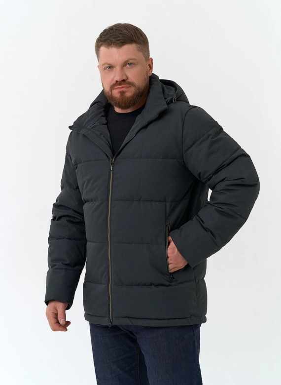 Мужской пуховик с капюшоном  фото