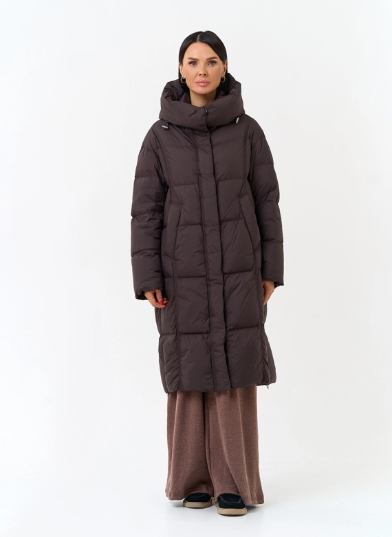 Женский пуховик с капюшоном фото