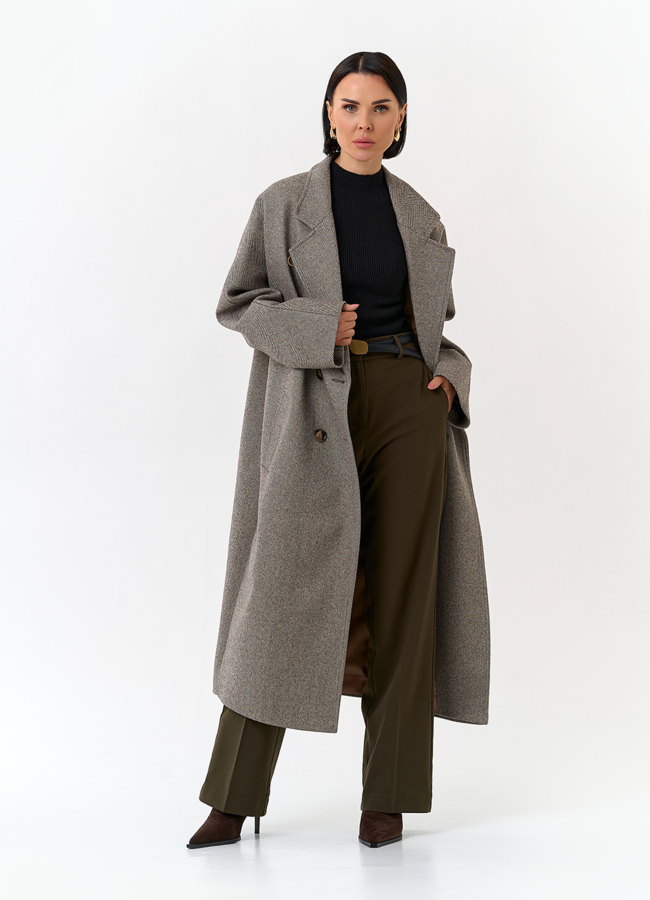 Женское пальто с английским воротником модель № 32815 универмаг малина