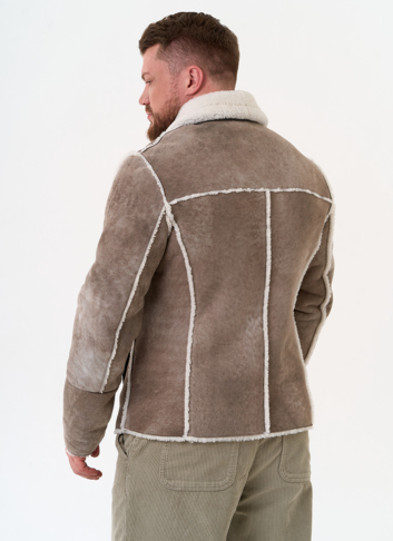 Светлая мужская дубленка