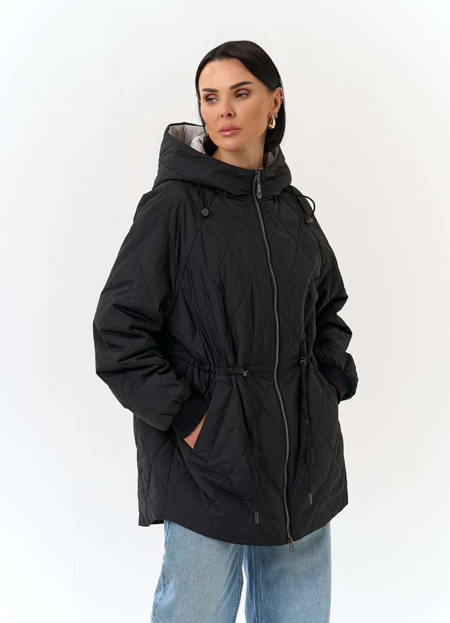 Женская куртка с капюшоном модель № 32568 меха малина