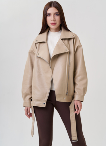 Женская куртка оверсайз из эко кожи