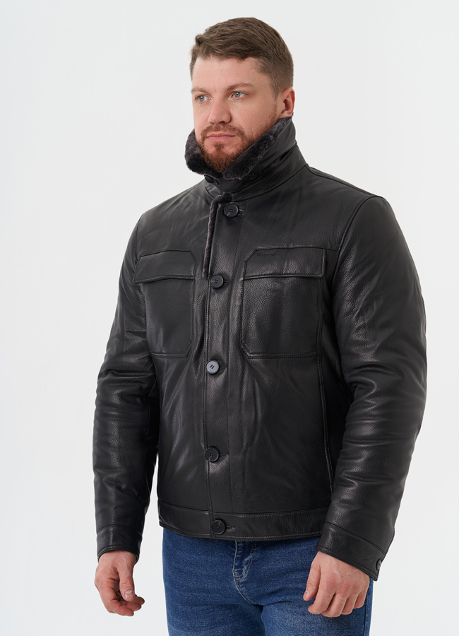 Мужская куртка из натуральной кожи модель № 28072 универмаг малина