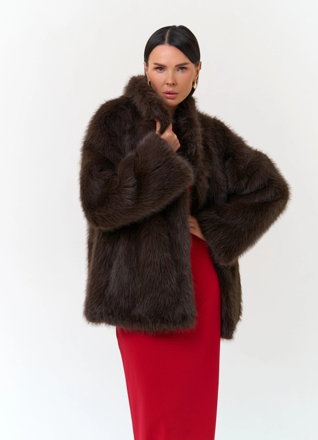 Женская куртка из эко меха модель № 33870 в кредит