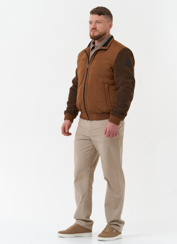 Мужская куртка бомбер коричневого цвета