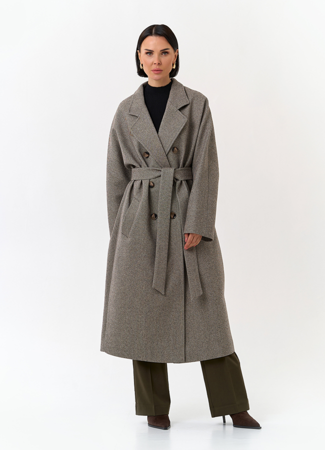 Женское пальто с английским воротником модель № 32815 универмаг малина