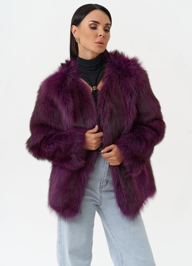 Женская куртка из меха канадского енота модель № 31085 универмаг малина