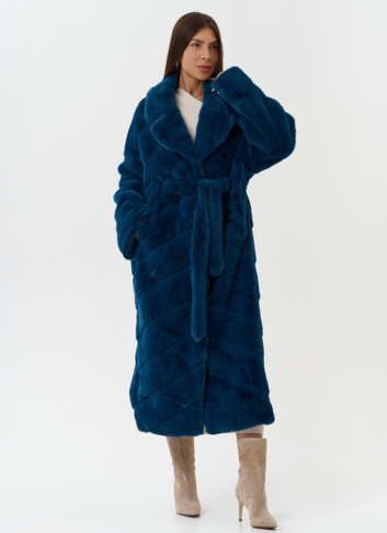 Длинная шуба из эко меха