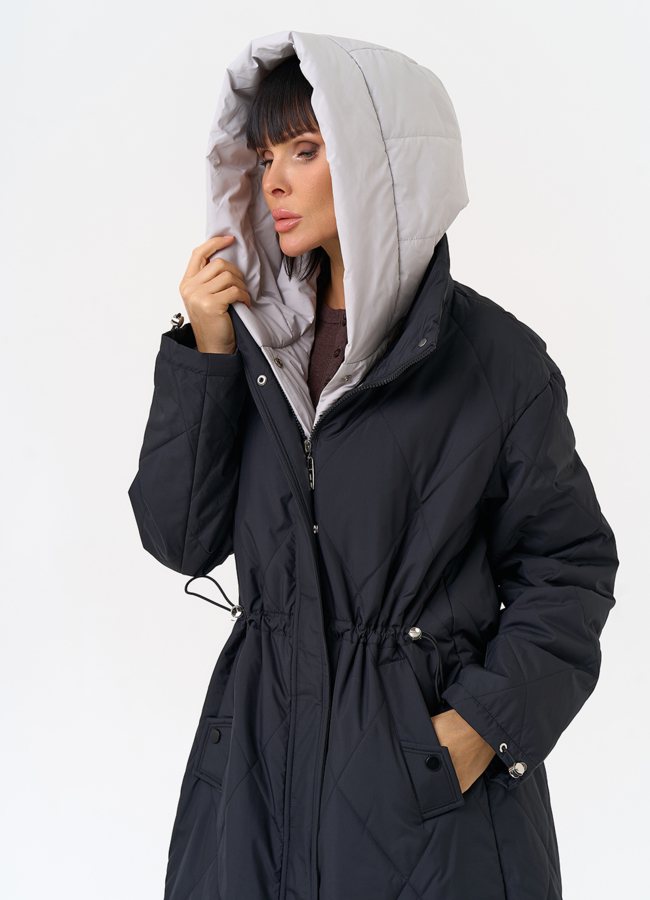 Женская удлиненная куртка со съемным капюшоном модель № 31547 универмаг малина